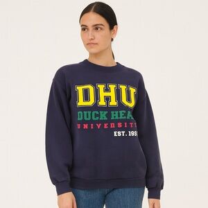 Vintage Duck‎ Head University Sweatshirt 90s Made in USA Navy Size Large Women’s